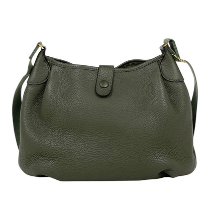 Hermes Rodeo de Logo Shoulder Bag Taurillon Clemence Moss Green
