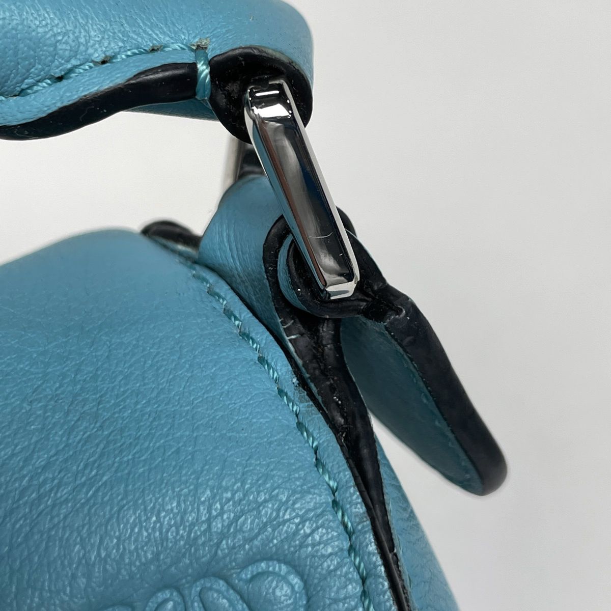 Loewe Puzzle Bag Mini Anag Lambskin 2-Way Handbag Leather Blue