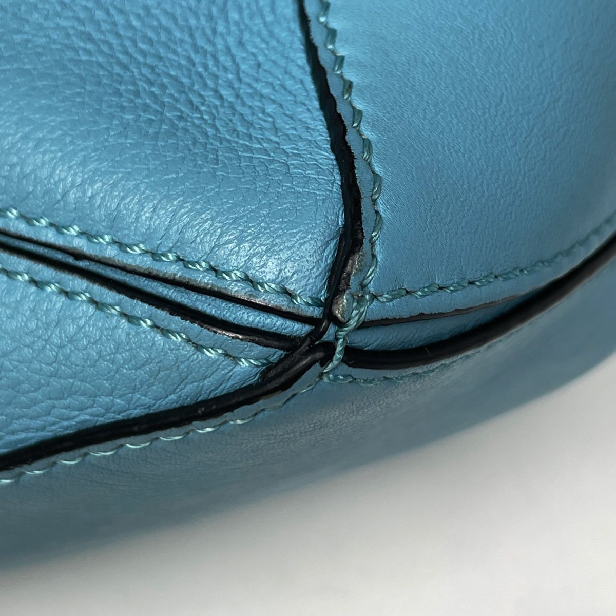 Loewe Puzzle Bag Mini Anag Lambskin 2-Way Handbag Leather Blue
