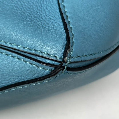 Loewe Puzzle Bag Mini Anag Lambskin 2-Way Handbag Leather Blue