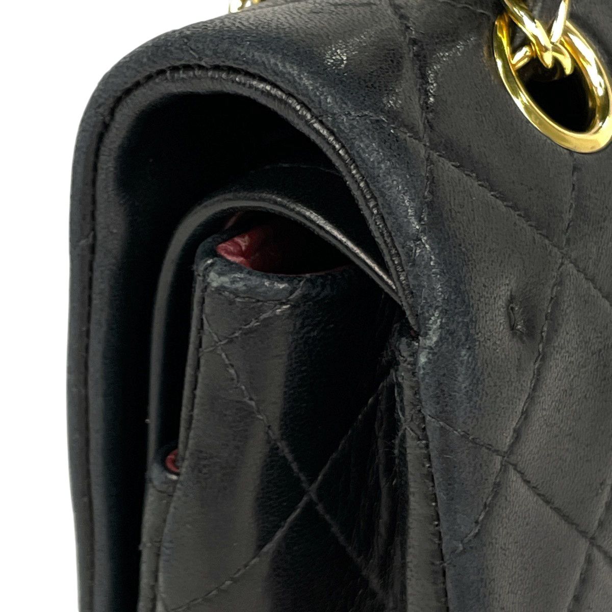 Chanel Quilted Double Flap Chain Shoulder Bag CC Logo Leather Black