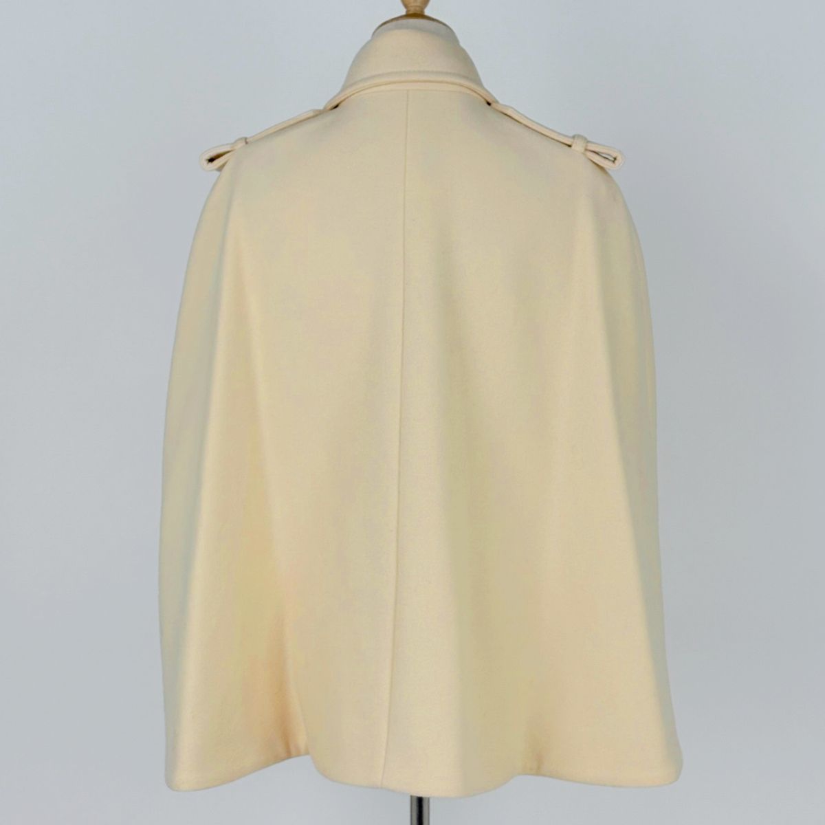 Gucci Logo Button Coat Yuko Higuchi Poncho Outer Wool Nylon Cream