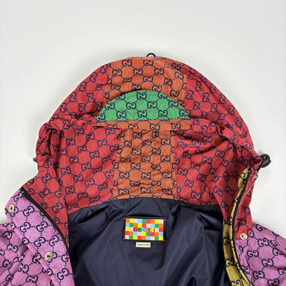 Gucci GG Pattern Hoodie Jacket Nylon Multicolor