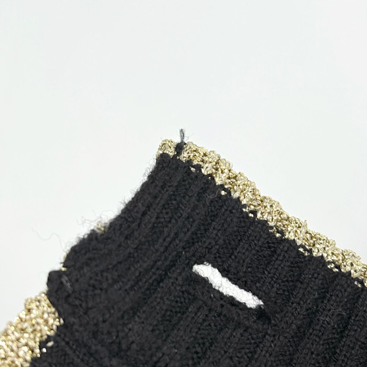 Gucci GG Pattern Cardigan Lame Top Wool Rayon Black Gold