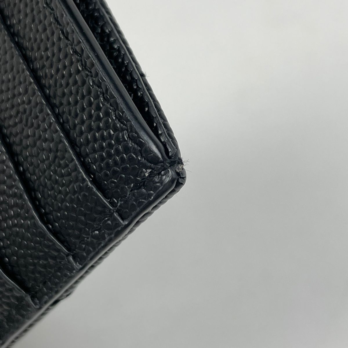 Saint Laurent Monogram Lambskin Fragment Zip Card Case Leather Black