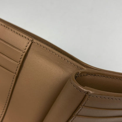 Loewe Duet Compact Wallet Bifold Smooth Leather Mocha