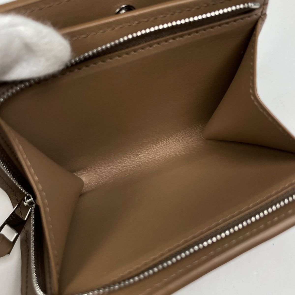 Loewe Duet Compact Wallet Bifold Smooth Leather Mocha