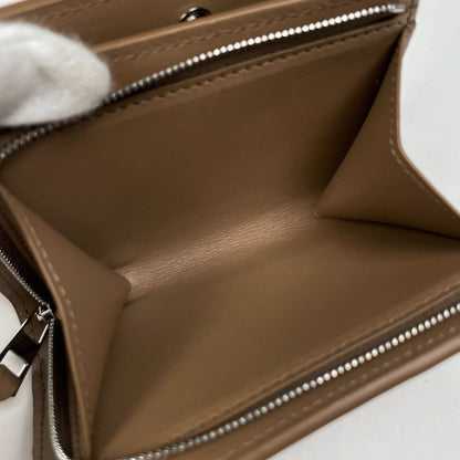Loewe Duet Compact Wallet Bifold Smooth Leather Mocha