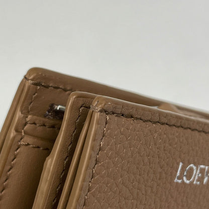 Loewe Duet Compact Wallet Bifold Smooth Leather Mocha