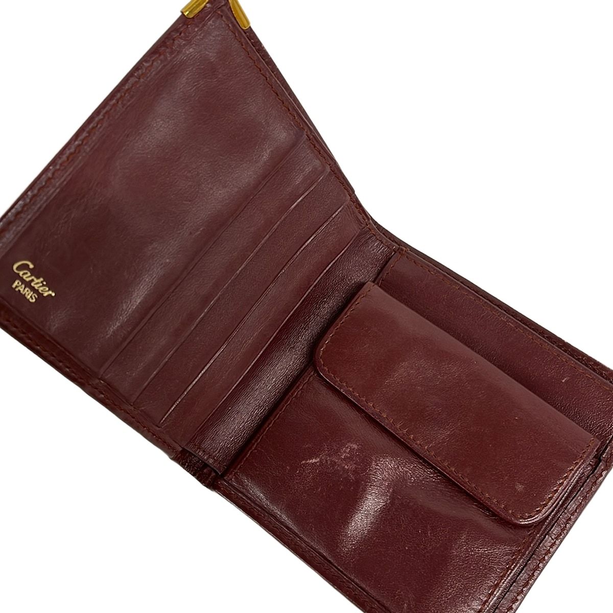 Cartier Bifold Wallet Must Have Line Bordeaux Leather