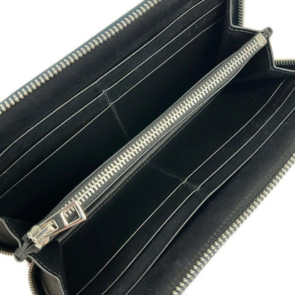 Loewe Wallet Repeat Zip Around Anag Lambskin Pattern Navy Embossed Leather