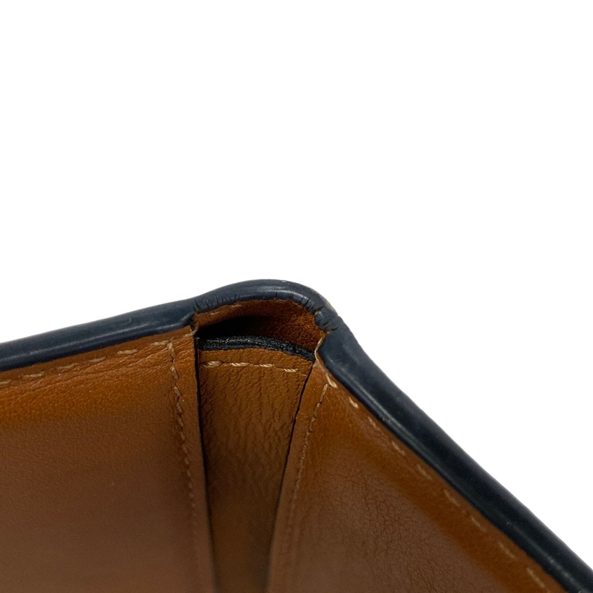 Loewe Trifold Wallet Anag Lambskin Gray Beige Brown Leather