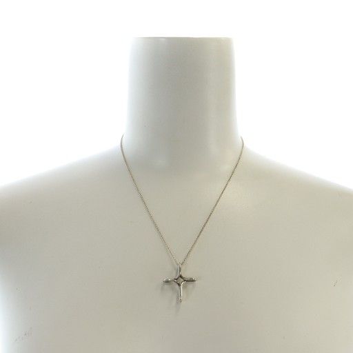 Tiffany & Co Infinity Cross Necklace Pendant Logo Silver