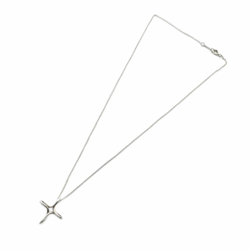 Tiffany & Co Infinity Cross Necklace Pendant Logo Silver