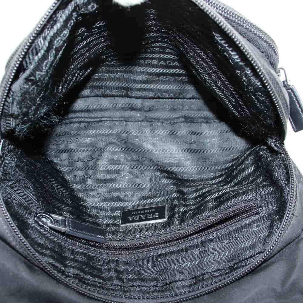 Prada Shoulder Bag Nylon Logo Triangle Plate Black