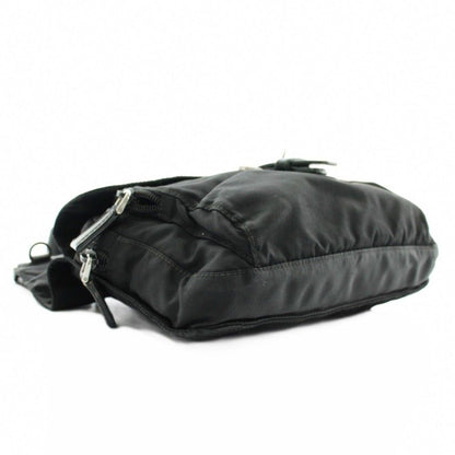 Prada Shoulder Bag Nylon Logo Triangle Plate Black