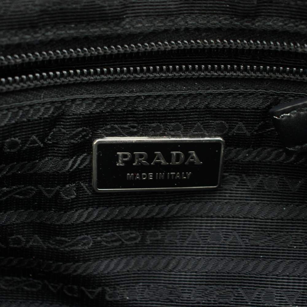 Prada Shoulder Bag Nylon Logo Triangle Plate Black