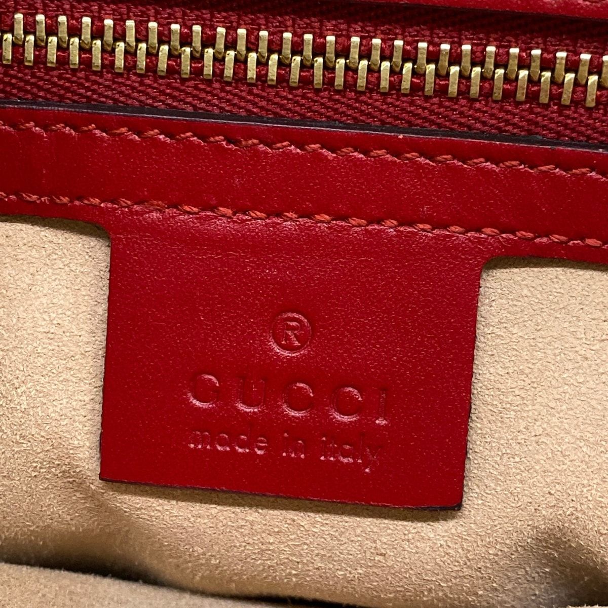 Gucci Handbag Guccissima Line Red Leather