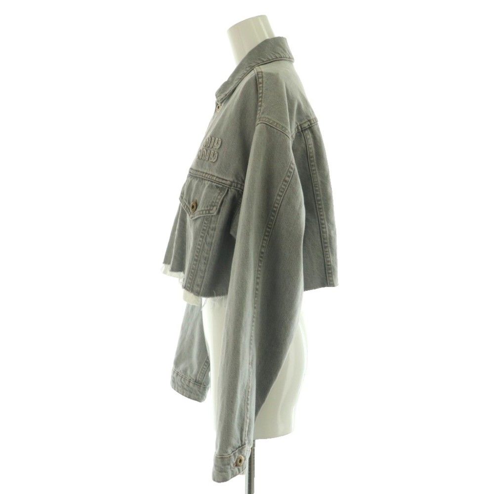 Miu Miu Miu Denim Jacket Cotton 36 Gray NR
