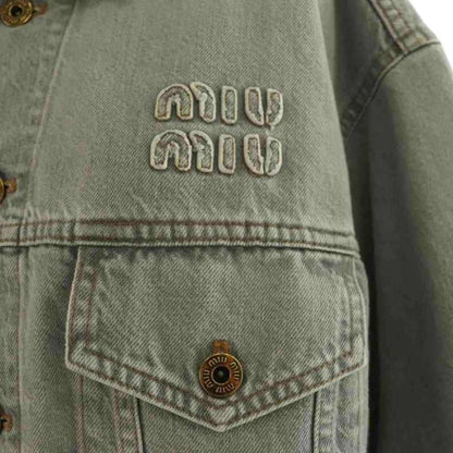 Miu Miu Miu Denim Jacket Cotton 36 Gray NR