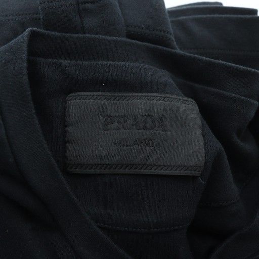 Prada Cotton Short Sleeves Logo Tee T-Shirt Short Sleeve Xxs Black