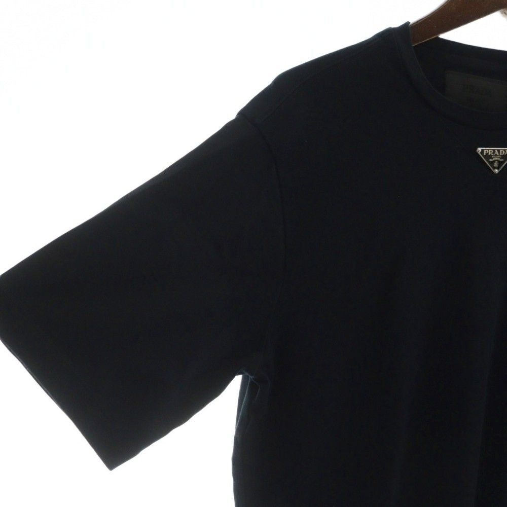 Prada Cotton Short Sleeves Logo Tee T-Shirt Short Sleeve Xxs Black