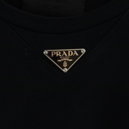 Prada Cotton Short Sleeves Logo Tee T-Shirt Short Sleeve Xxs Black