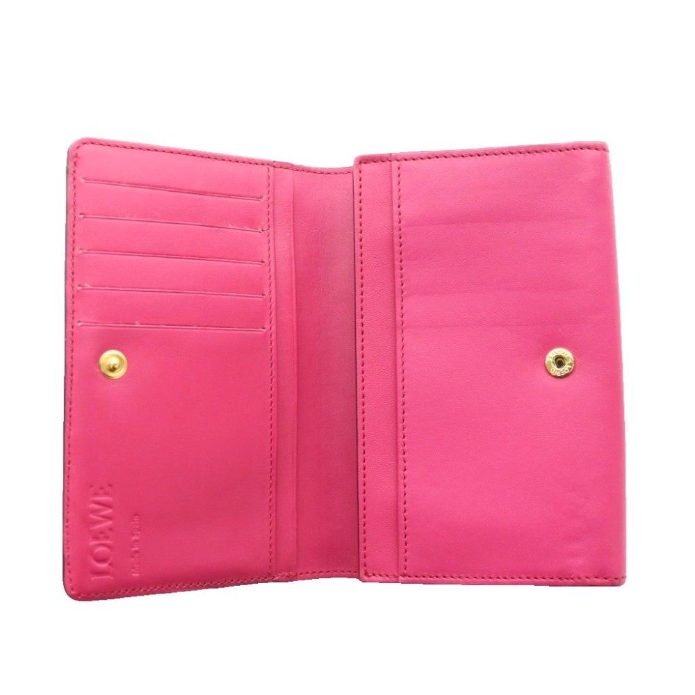 Loewe Anag Lambskin Bifold Wallet Pink SS