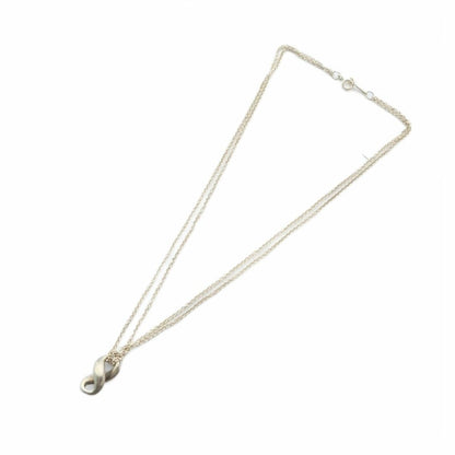 Tiffany & Co Infinity Double Chain Necklace Pendant Silver