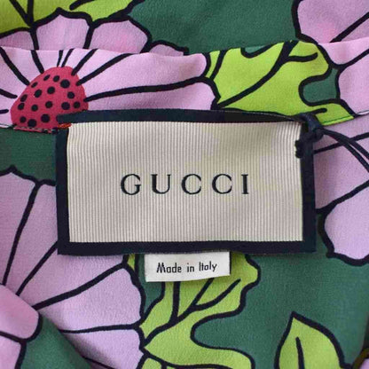 Gucci Ken Scott Floral Bowling Shirt Short Sleeve All Over Pattern 50 Pink