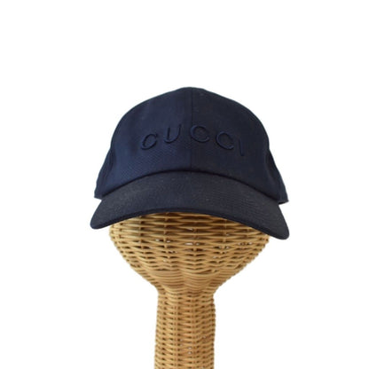 Gucci Hat Baseball Cap Logo Embroidery XL Navy