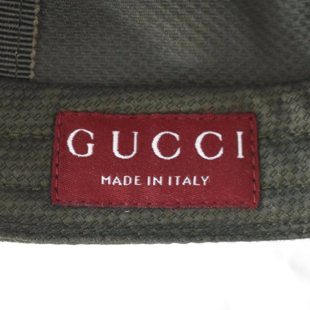 Gucci Hat Baseball Cap Logo Embroidery XL Khaki Green