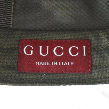 Gucci Hat Baseball Cap Logo Embroidery XL Khaki Green