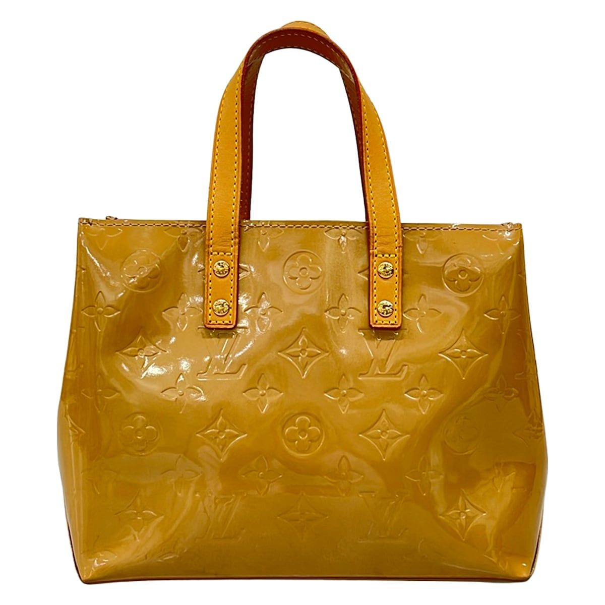 Louis Vuitton Handbag Monogram Vernis Reed PM Noisette Leather