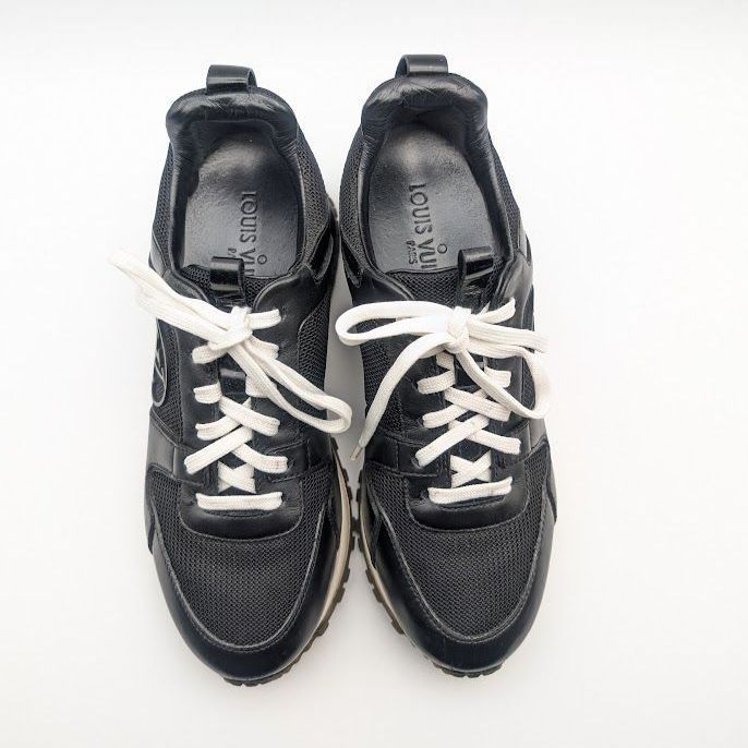 Louis Vuitton Run Away Line Black LV Logo in Heels Shoes