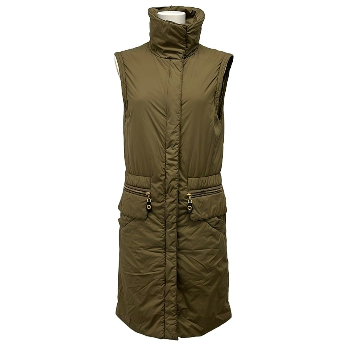 Louis Vuitton Coat 34 S Khaki Winter Zip Up 2-Way