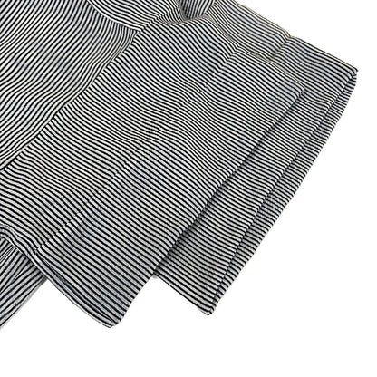 Chanel Short Sleeve Shirt Blouse 34 S White Dark Navy Silk