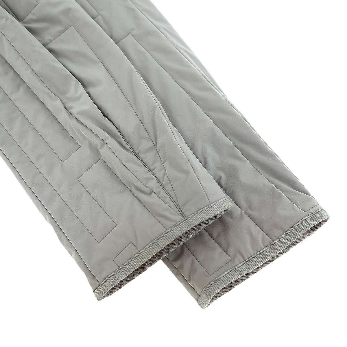 Hermes Quilted Nylon Zip Up Jacket Khaki Orange 50