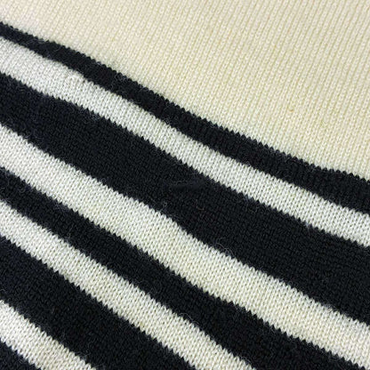 Dolce & Gabbana Border Knit Sweater Ivory Black 48