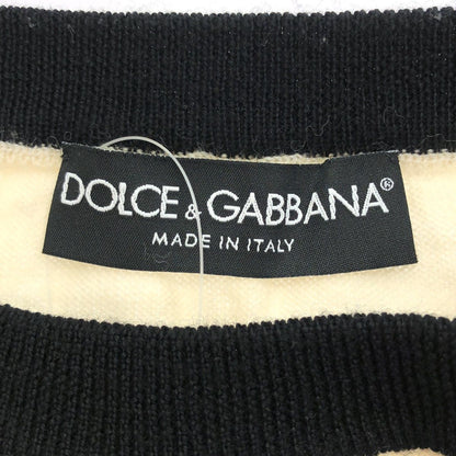 Dolce & Gabbana Border Knit Sweater Ivory Black 48