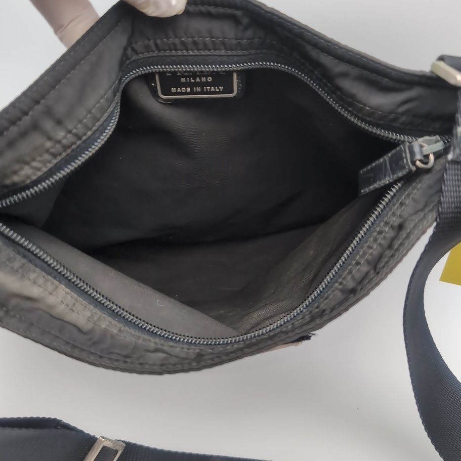 Prada Tessuto Nylon Shoulder Bag Crossbody Black Triangle Logo