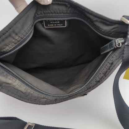 Prada Tessuto Nylon Shoulder Bag Crossbody Black Triangle Logo