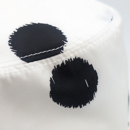 Prada Bucket Hat Nylon Triangle Logo Black White Dot Polka Dot Hat