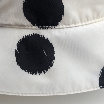 Prada Bucket Hat Nylon Triangle Logo Black White Dot Polka Dot Hat