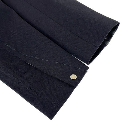 Hermes Jacket 34 S Dark Navy Long Sleeve Spring Autumn Series Button Wool