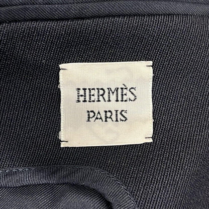 Hermes Jacket 34 S Dark Navy Long Sleeve Spring Autumn Series Button Wool