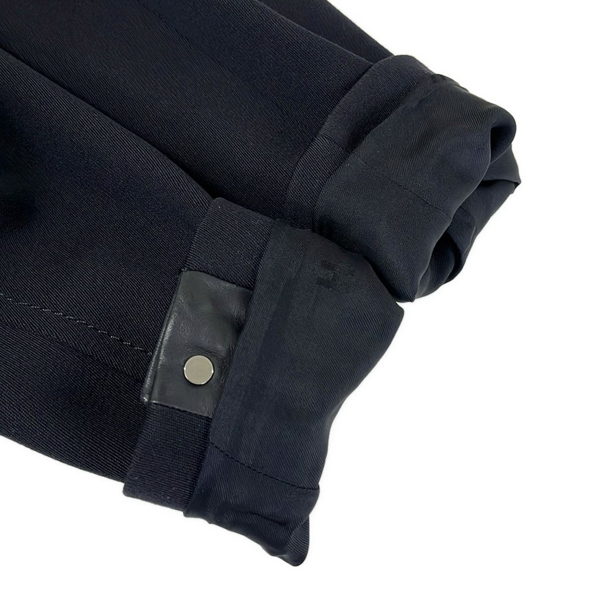 Hermes Jacket 34 S Dark Navy Long Sleeve Spring Autumn Series Button Wool