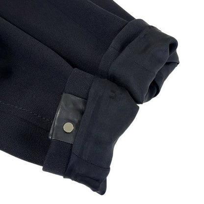 Hermes Jacket 34 S Dark Navy Long Sleeve Spring Autumn Series Button Wool