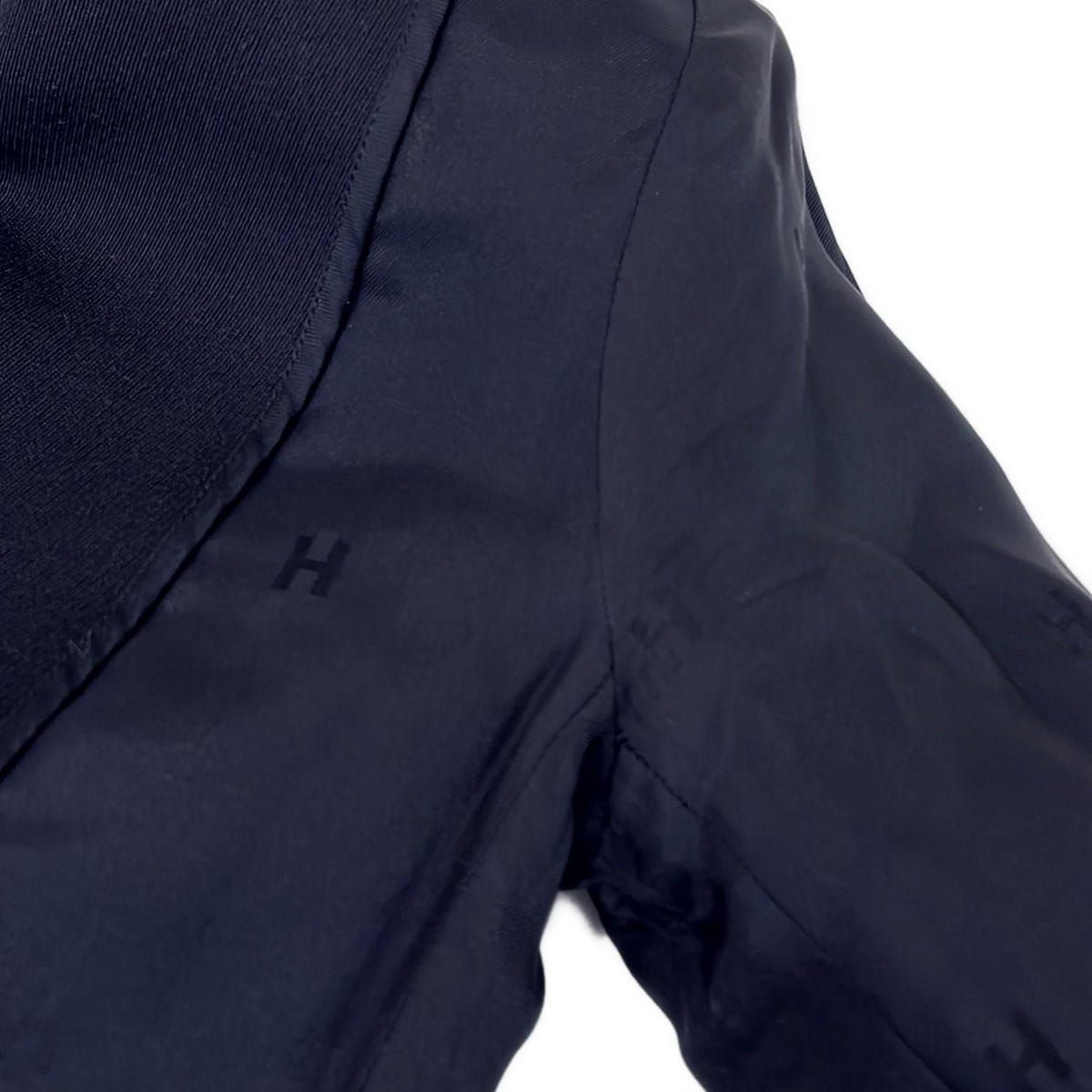 Hermes Jacket 34 S Dark Navy Long Sleeve Spring Autumn Series Button Wool