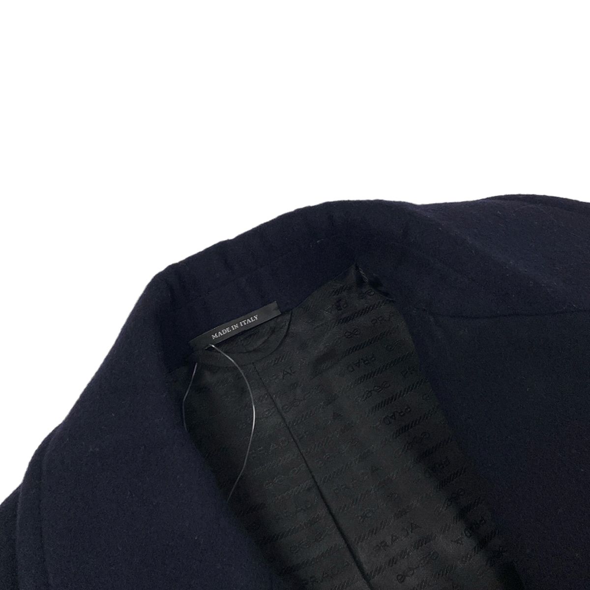Prada Pcoat 38 S Dark Navy Long Sleeve Autumn Winter Wool Jacket
